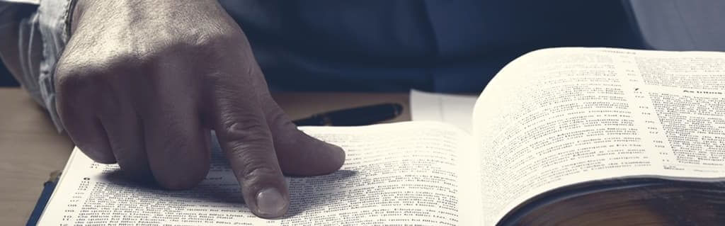 Choosing the Perfect Business Name image - man reading from a listings book